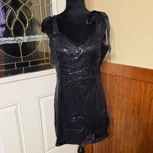 Sequin Black Mini Dress